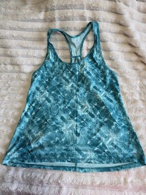 Energy Zone Teal Aqua Tie-Dye Racerback Tank Top